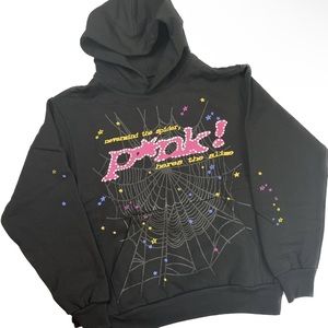 Sp5der P*NK Hoodie Black